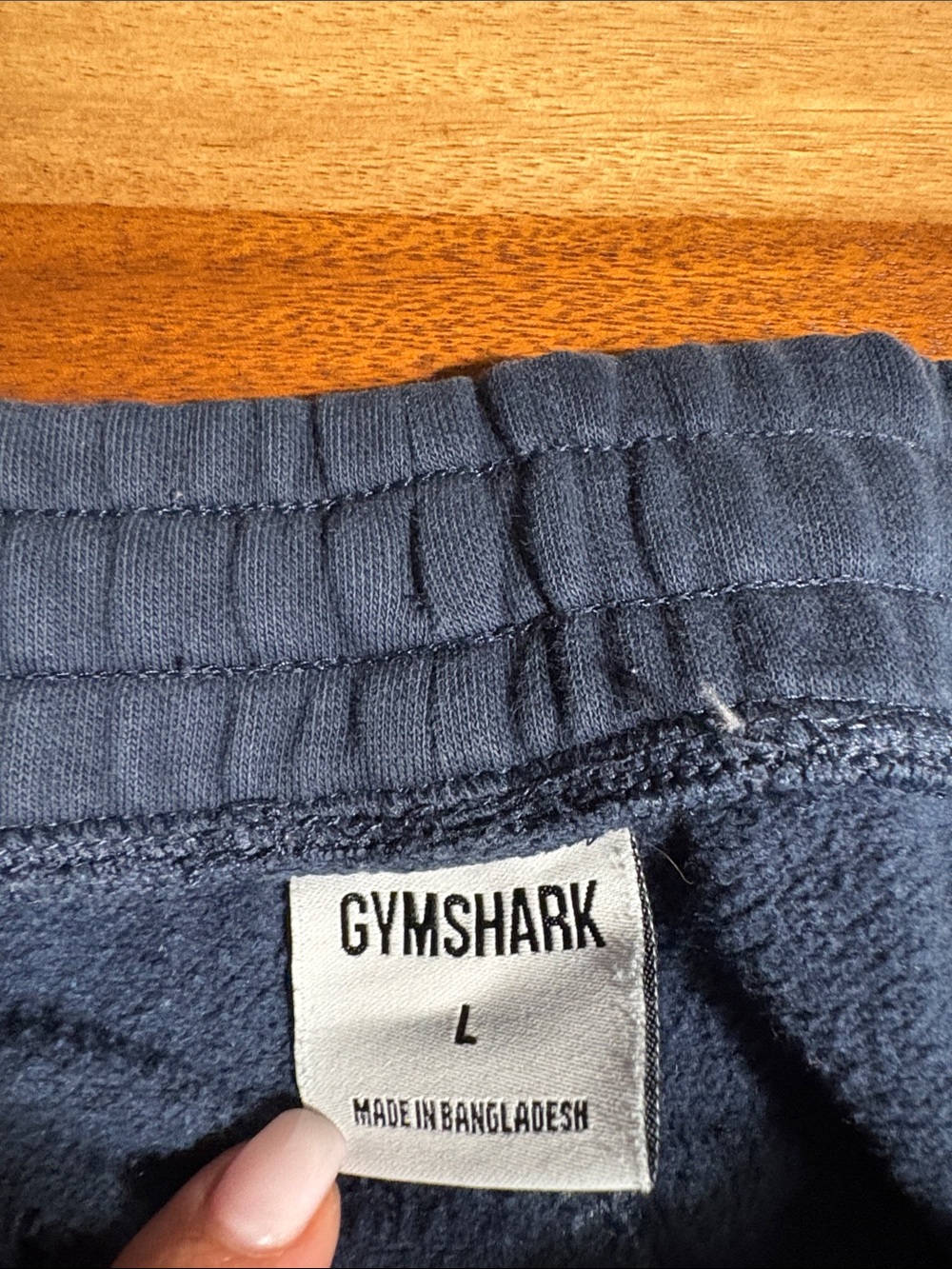 Gymshark Dark Navy Drawstring Joggers with Logo - Picture 2 of 4